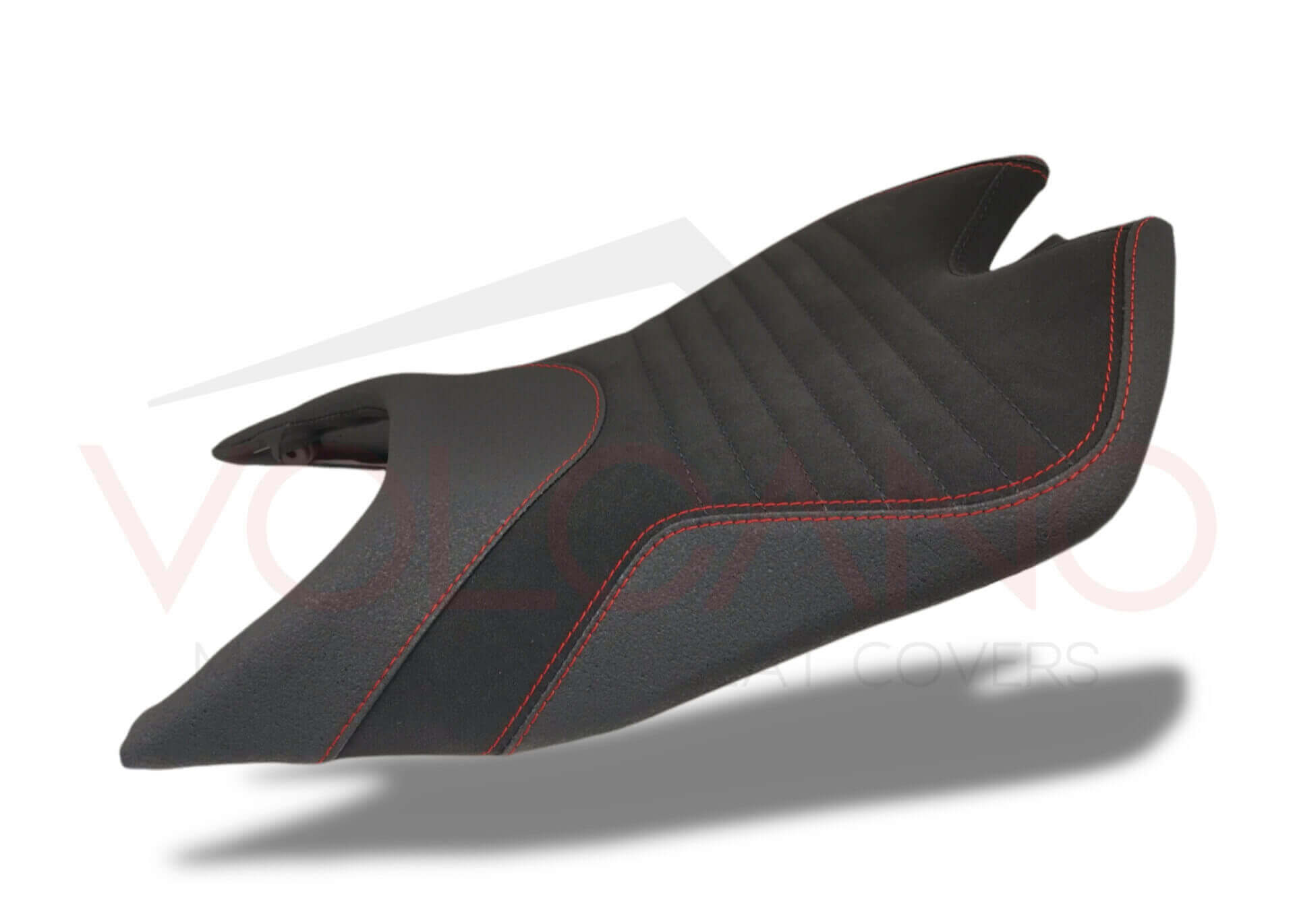 Rivestimento sella nero in neoprene con cuciture rosse per Aprilia Tuono 660.
