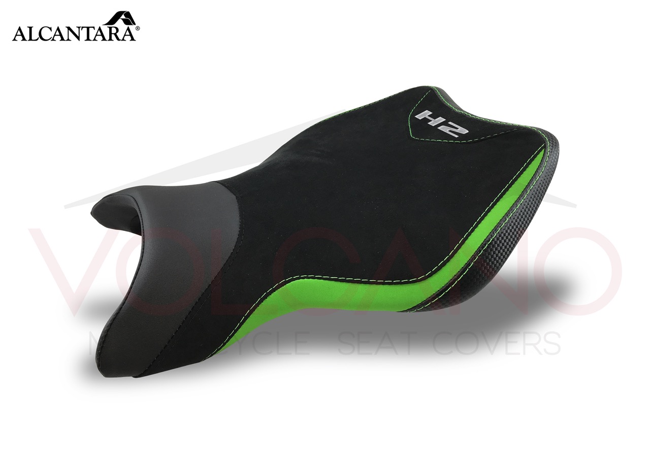 Seat Cover Kawasaki H2 H2R in Alcantara nera e dettagli in carbonio