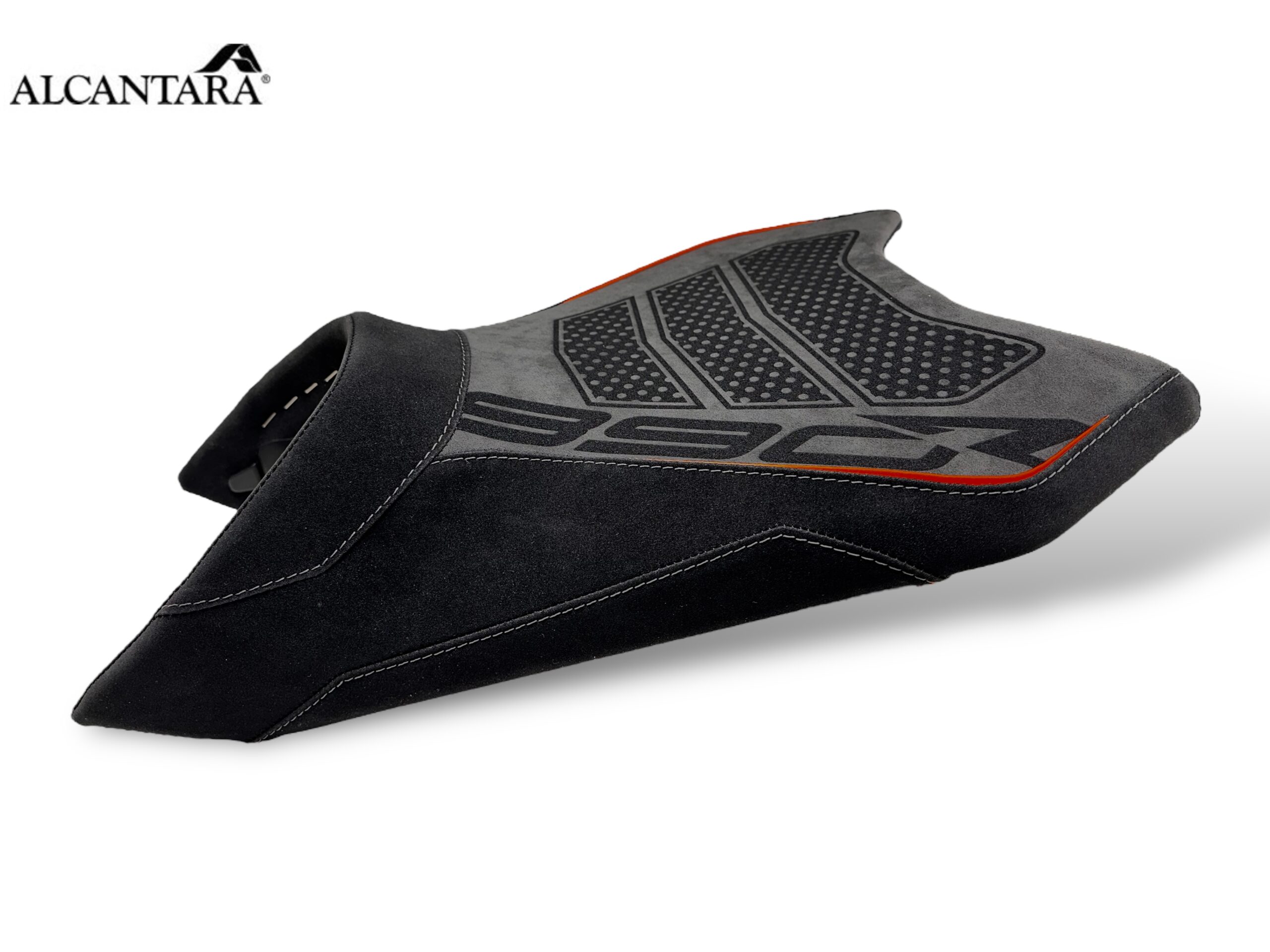 Seat cover in Alcantara nera per KTM 890 Duke R con finiture artigianali