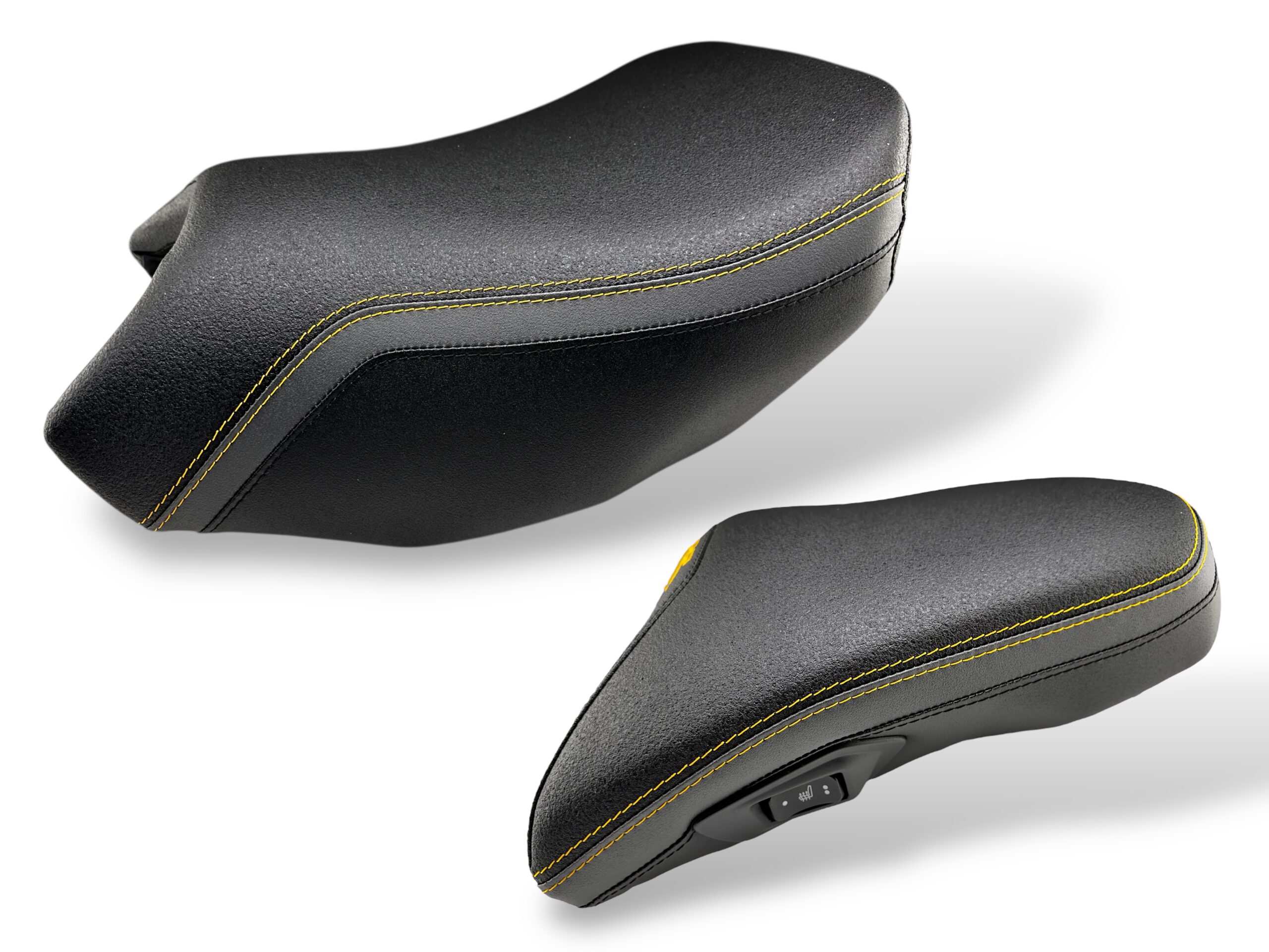 Rivestimento sella nero con cuciture gialle oro per BMW R 1200 GS Adventure