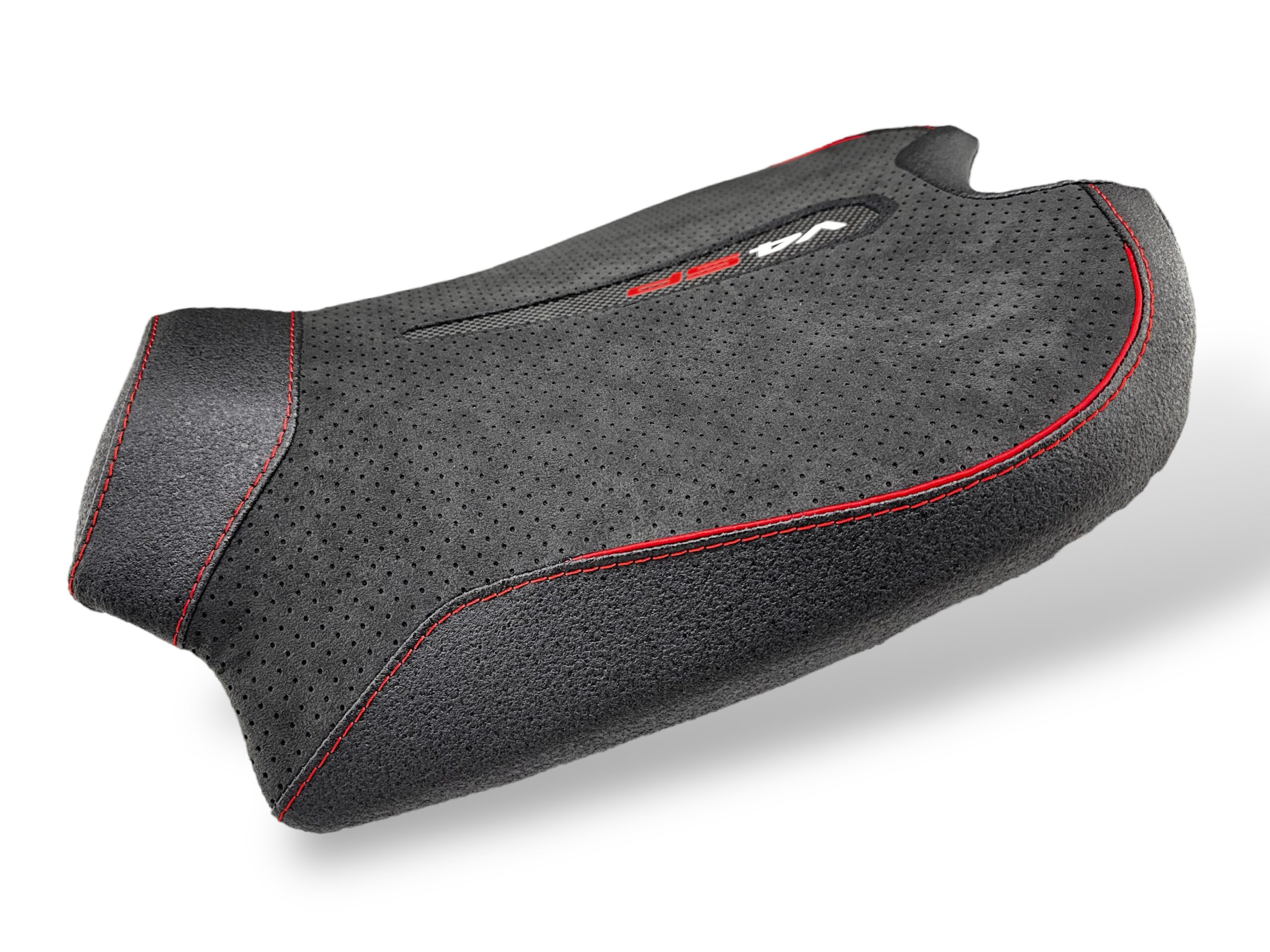 Seat Cover per Ducati Streetfighter V4 in Alcantara e similpelle tecnica nera.