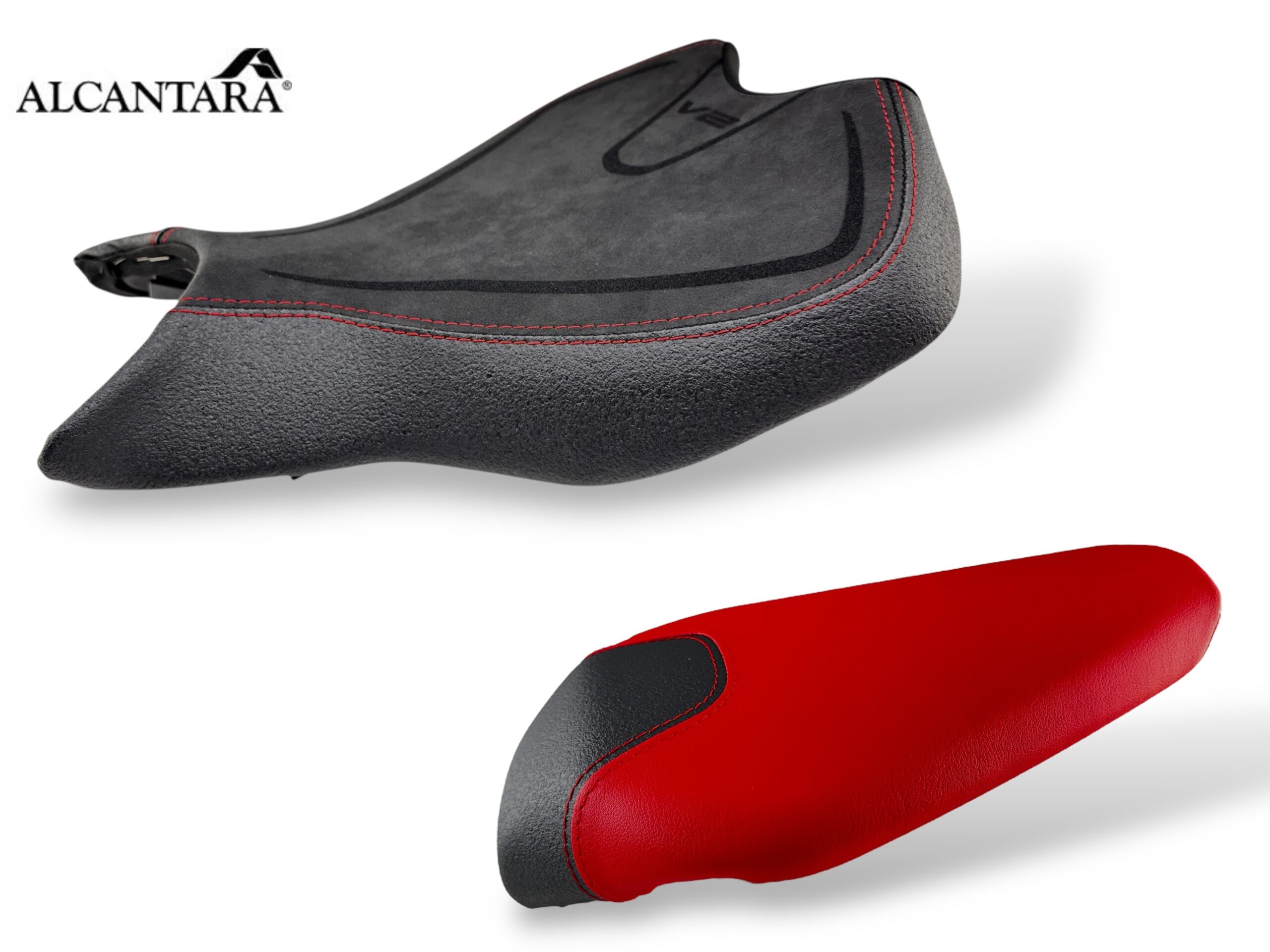 SEAT COVER PER DUCATI PANIGALE V2 in alcantara grigia e nera
