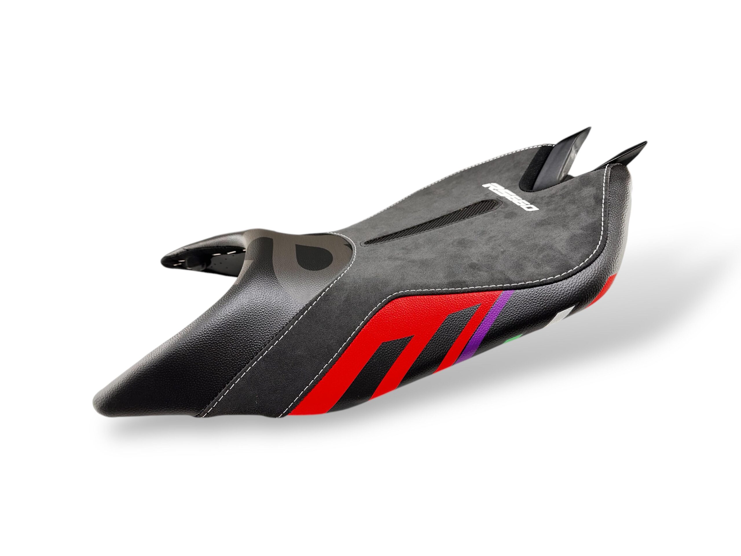 Rivestimento sella sportivo per Aprilia RS 660 con finiture in Alcantara.